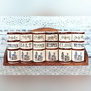 Vintage Spice Rack Book Shaped Jars